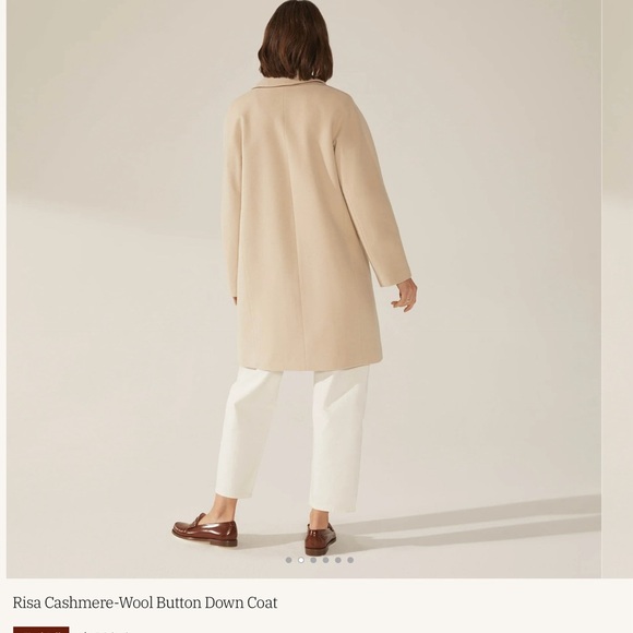 NEW Risa Cashmere-Wool Button Down Car Coat -Light Beige -by Italic - Picture 4 of 9